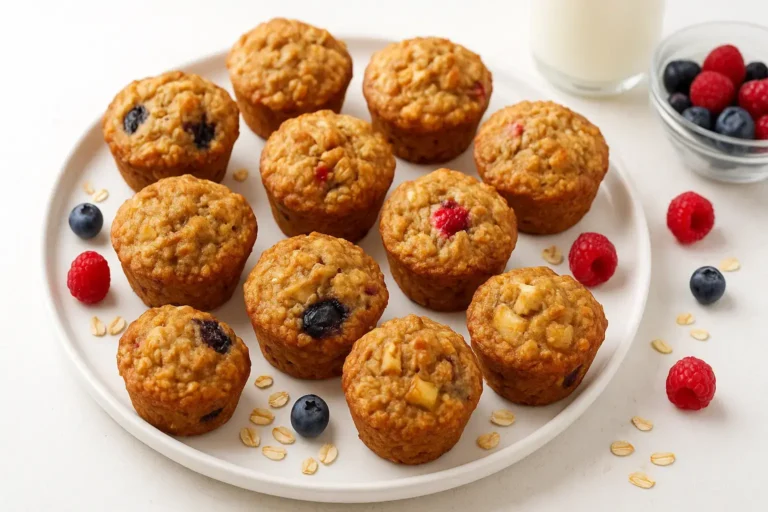 Mini muffini od zobenih pahuljica sa voćem.
