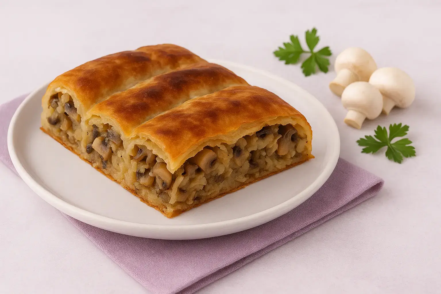 Sveža pita sa pečurkama. Ukusan domaći specijalitet